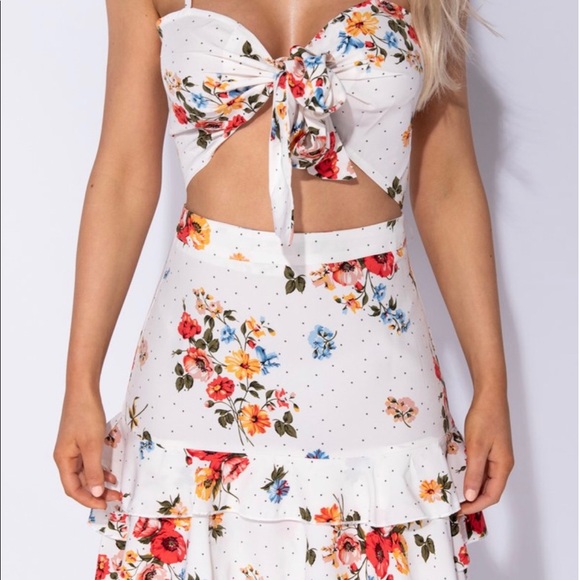 White Floral Polka Co Ord - Picture 2 of 7